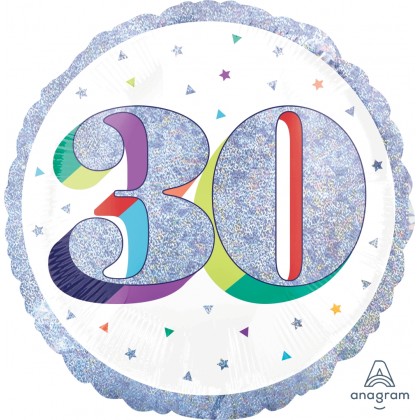 S55 18" Here's To Your Birthday 30 Standard HoloGraphic HX®